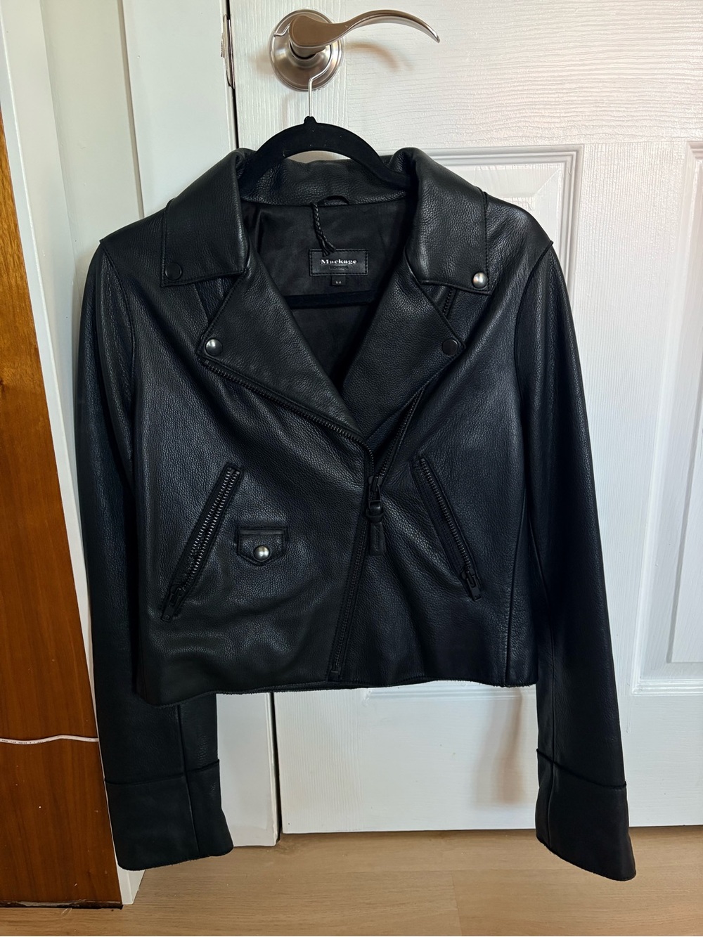 Mackage Black Leather Biker Jacket